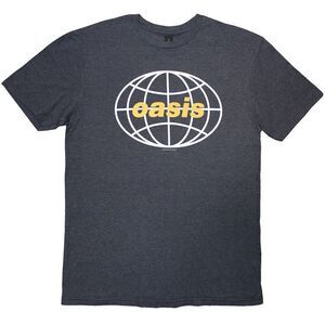 Oasis Unisex Adult 1998 World Tour - South America Back Print T-Shirt / Navy Blu